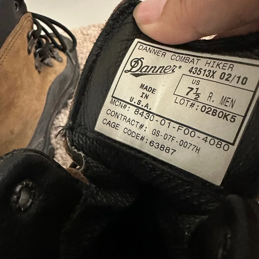 Danner Combat Hiker Boots Mens 7.5 Brown Leather Vibram Military Made in USA